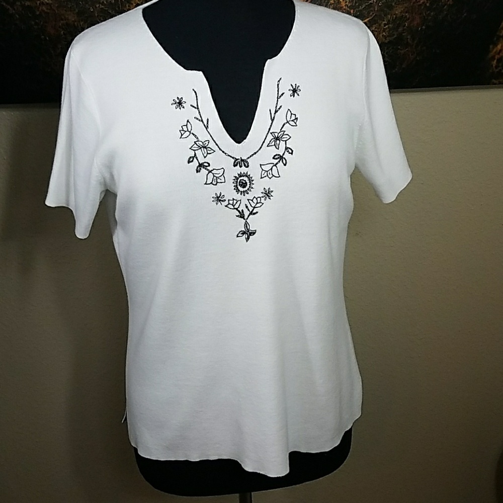 💖 Kerri /Kelsey White Short Sleeve Top